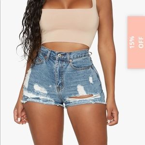 Honeybum Mixed Personalities Denim Shorts